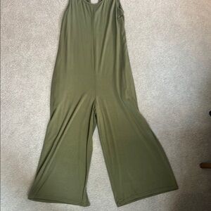 Olive Green Sleeveless Jumpsuit